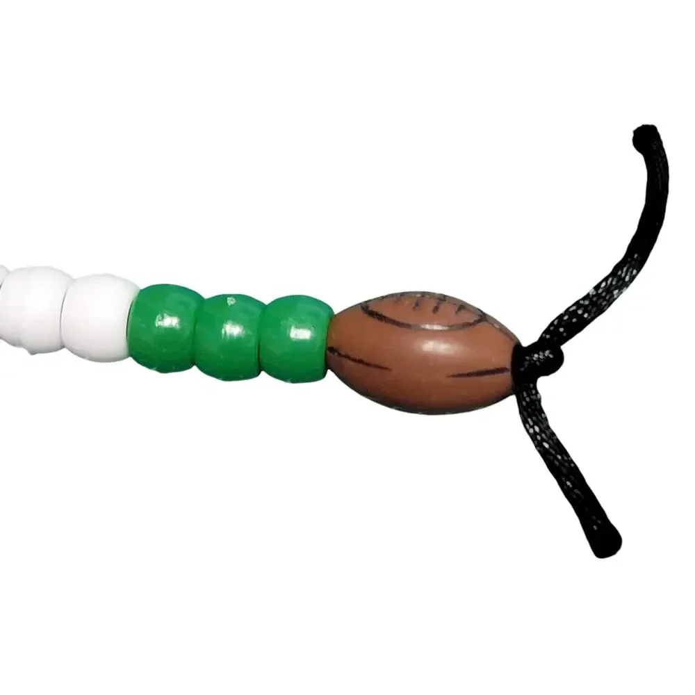 Football Keychain Green White NFL NCAA Sports‎ Fan Mom Dad Parent Gift Handmade
